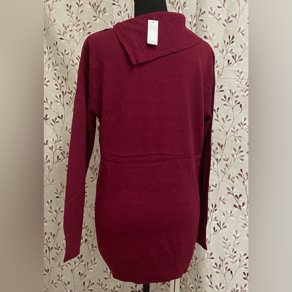 New York & Company - Button-Detail Cowl-Neck Tunic Sweater (NWT) - Picture 2 of 5